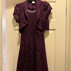 Purple Lace Dress & Jacket (for Formal Event/Special Occasion)